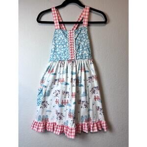 Adorable Marie Nicole Cow Print Crisscross Dress - Girls 8